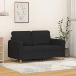 Canapea cu 2 locuri, negru, 120 cm, material textil GartenMobel Dekor