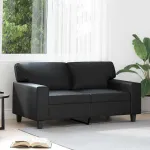 Canapea cu 2 locuri, negru, 120 cm, piele ecologică GartenMobel Dekor