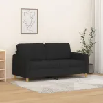 Canapea cu 2 locuri, negru, 140 cm, material textil GartenMobel Dekor