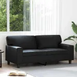 Canapea cu 2 locuri, negru, 140 cm, piele ecologică GartenMobel Dekor