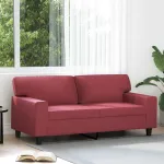 Canapea cu 2 locuri, roșu vin, 140 cm, piele ecologică GartenMobel Dekor
