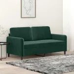 Canapea cu 2 locuri, verde închis, 140 cm, catifea GartenMobel Dekor