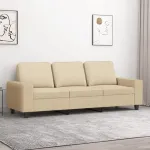 Canapea cu 3 locuri, crem, 180 cm, material textil GartenMobel Dekor