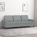 Canapea cu 3 locuri, gri deschis, material 180CM textil GartenMobel Dekor