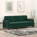 Canapea cu 3 locuri, verde închis, 180 cm, catifea GartenMobel Dekor
