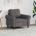 Canapea de o persoană, gri, 60 cm, piele ecologică GartenMobel Dekor