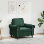 Fotoliu canapea, verde închis, 60 cm, catifea GartenMobel Dekor