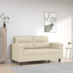 Canapea cu 2 locuri, crem, 120 cm, piele ecologică GartenMobel Dekor