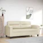 Canapea cu 2 locuri, crem, 140 cm, piele ecologică GartenMobel Dekor