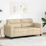 Canapea cu 2 locuri, crem, 140 cm, țesătură microfibră GartenMobel Dekor