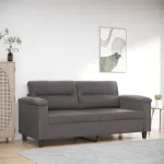 Canapea cu 2 locuri, gri, 140 cm, piele ecologică GartenMobel Dekor
