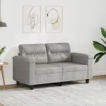 Canapea cu 2 locuri, gri deschis, 120 cm, țesătură microfibră GartenMobel Dekor