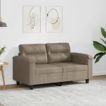 Canapea cu 2 locuri, gri taupe, 120 cm, țesătură microfibră GartenMobel Dekor
