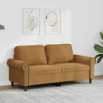 Canapea cu 2 locuri, maro, 140 cm, catifea GartenMobel Dekor
