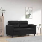 Canapea cu 2 locuri, negru, 120 cm, piele ecologică GartenMobel Dekor