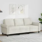 Canapea cu 3 locuri, crem, 180 cm, catifea GartenMobel Dekor