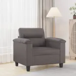 Canapea de o persoană, gri, 60 cm, piele ecologică GartenMobel Dekor