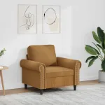 Fotoliu canapea, Maro, 60 cm, catifea GartenMobel Dekor