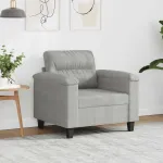 Fotoliu canapea, gri deschis, 60 cm, textil microfibră GartenMobel Dekor