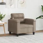 Fotoliu canapea, gri taupe, 60 cm, textil microfibră GartenMobel Dekor