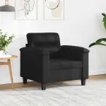 Fotoliu canapea, negru, 60 cm, textil microfibră GartenMobel Dekor