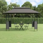 Foișor cu acoperiș, antracit, 400x300x270 cm, oțel GartenMobel Dekor