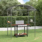 Foișor grătar cu rafturi laterale, antracit 220x115x230 cm oțel GartenMobel Dekor