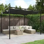 Pergola cu acoperiș retractabil, antracit, 295x292x230 cm GartenMobel Dekor