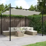 Pergola cu acoperiș retractabil, crem, 295x292x230 cm GartenMobel Dekor