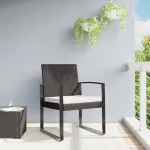 Scaune de bucătărie de grădină, 2 buc., maro, rattan PP GartenMobel Dekor