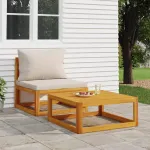 Set canapea de grădină, 2 piese, cu perne, lemn masiv de acacia GartenMobel Dekor