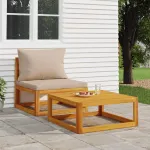 Set canapea de grădină, 2 piese, cu perne, lemn masiv de acacia GartenMobel Dekor
