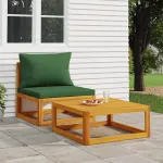 Set canapea de grădină, 2 piese, cu perne, lemn masiv de acacia GartenMobel Dekor