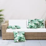 Perne de canapea, 4 buc., model frunze, 50x50 cm, textil GartenMobel Dekor