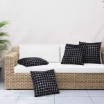 Perne decorative În carouri 4 pcs Carouri Negre 40 x 40 cm GartenMobel Dekor