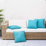 Perne decorative Simplu cu pernă 4 pcs Turcoaz 50 x 50 cm GartenMobel Dekor