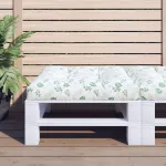 Pernă de paleți, 80x80x12 cm, textil, model frunze GartenMobel Dekor
