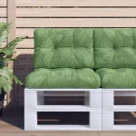 Pernă de paleți, model frunze, 60x40x12 cm, textil GartenMobel Dekor
