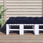 Pernă de paleți, negru carouri, 120x80x12 cm, textil GartenMobel Dekor