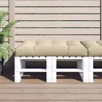 Pernă pentru paleți, bej, 120x80x12 cm, material textil GartenMobel Dekor