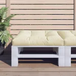 Pernă pentru paleți, crem, 80x80x12 cm, material textil GartenMobel Dekor