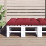 Pernă pentru paleți, roșu vin, 120 x 80 x 12 cm, țesătură GartenMobel Dekor