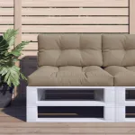 Pernă de paleți, gri taupe, 70x40x12 cm, material textil GartenMobel Dekor