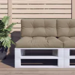 Pernă de paleți, gri taupe, 80x40x12 cm, material textil GartenMobel Dekor