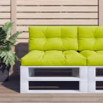 Pernă de paleți, verde aprins, 70x40x12 cm, material textil GartenMobel Dekor