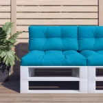Perne de paleți, 2 buc., albastru deschis, material textil GartenMobel Dekor