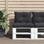 Perne de paleți, 2 buc., negru, material textil GartenMobel Dekor