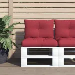 Perne de paleți, 2 buc., roșu vin, material textil GartenMobel Dekor