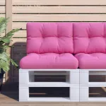 Perne de paleți, 2 buc., roz, material textil GartenMobel Dekor