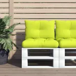 Perne de paleți, 2 buc, verde aprins, material textil GartenMobel Dekor